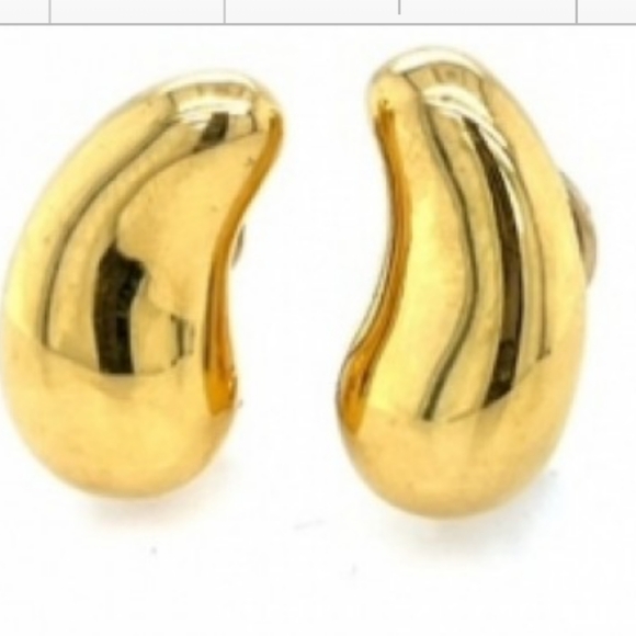 18K Tiffany & Co. Larger Elsa Peretti Yellow Gold Clip Back Splendid Earrings - Picture 8 of 8